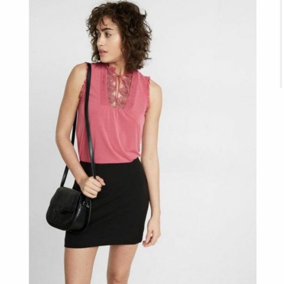Express Tie Neck Sleeveless Blouse - Picture 2 of 13